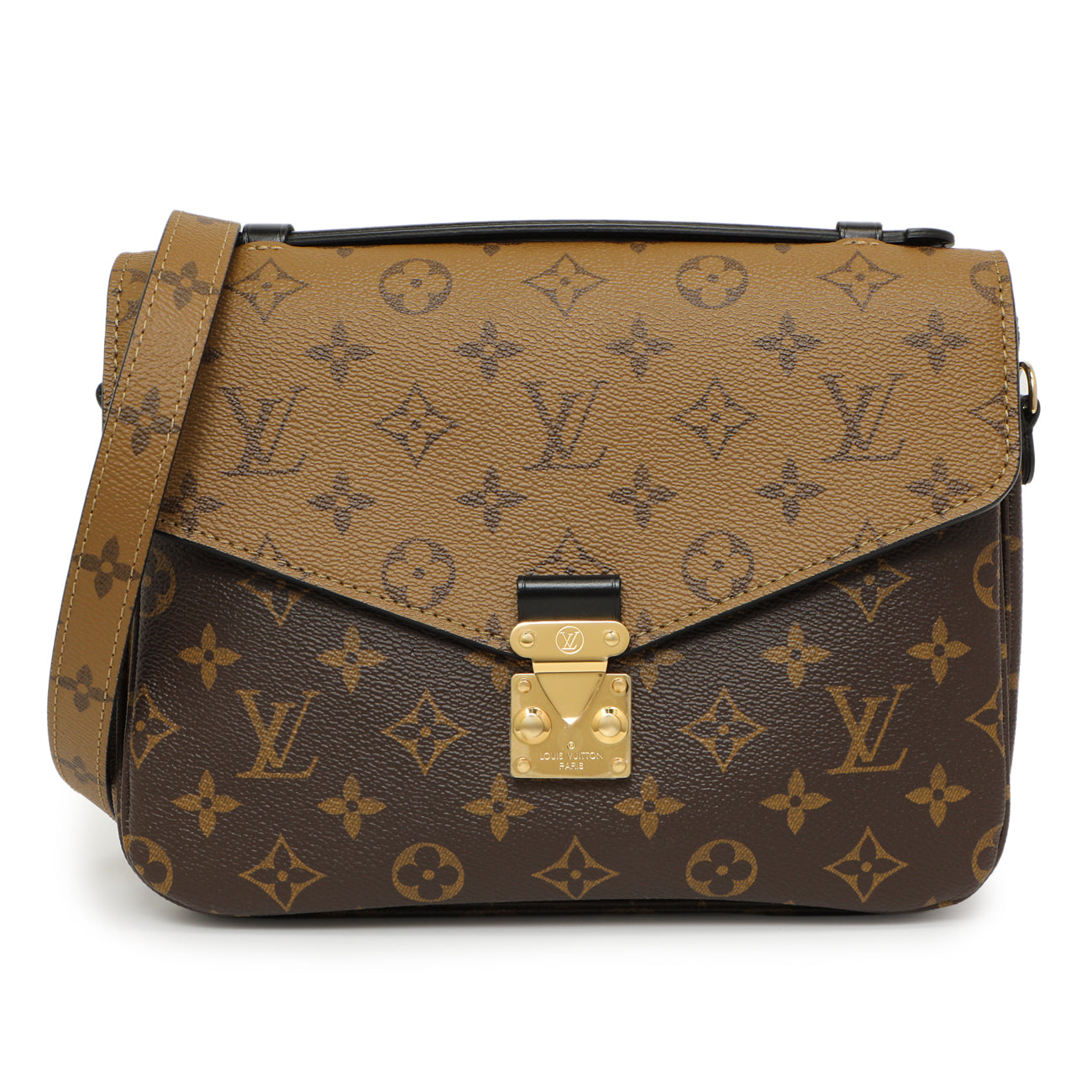 Exclusive Louis Vuitton Monogram Reverse Pochette Metis — Front View