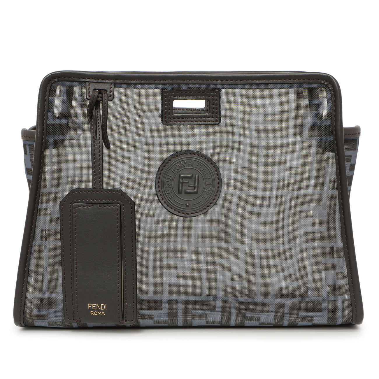 Exclusive Fendi Mesh Vitello Century FF 1974 Mini Peekaboo Defender Cover — Front View