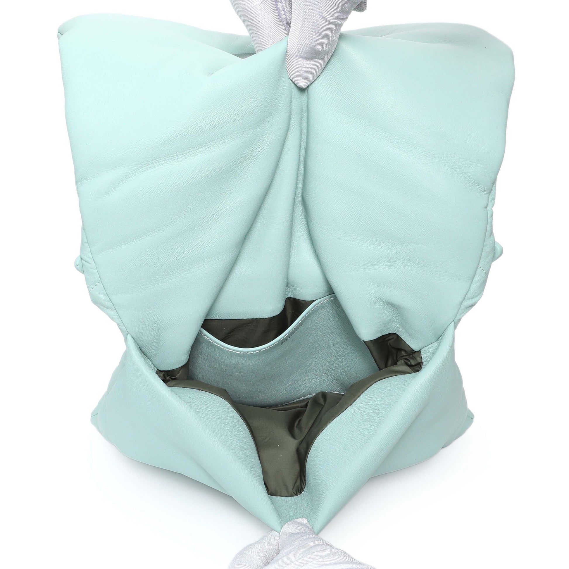 Exclusive Mulberry Blue Nappa Pillow Quilted Little Softie Bag — Top View