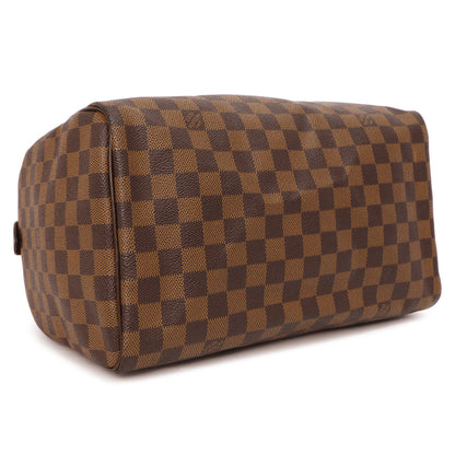 Exclusive Louis  Vuitton  Damier  Ebene  Speedy 30 — Back View