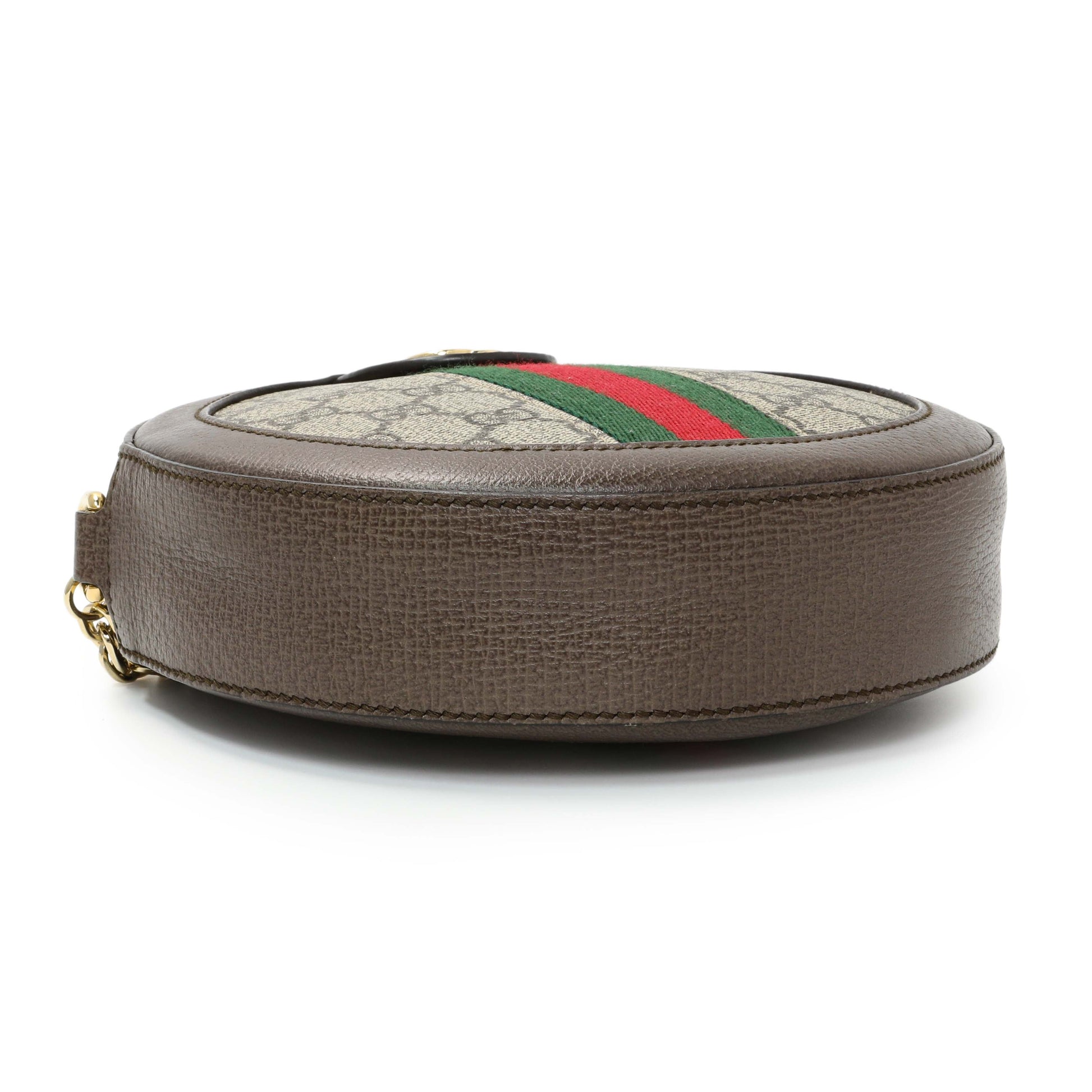 Exclusive Gucci GG Supreme Monogram Web Mini Ophidia Round Shoulder Bag — Back View
