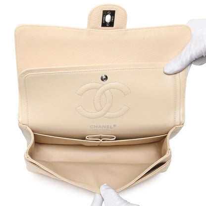 Exclusive Chanel Beige Caviar Medium Classic Flap — Top View