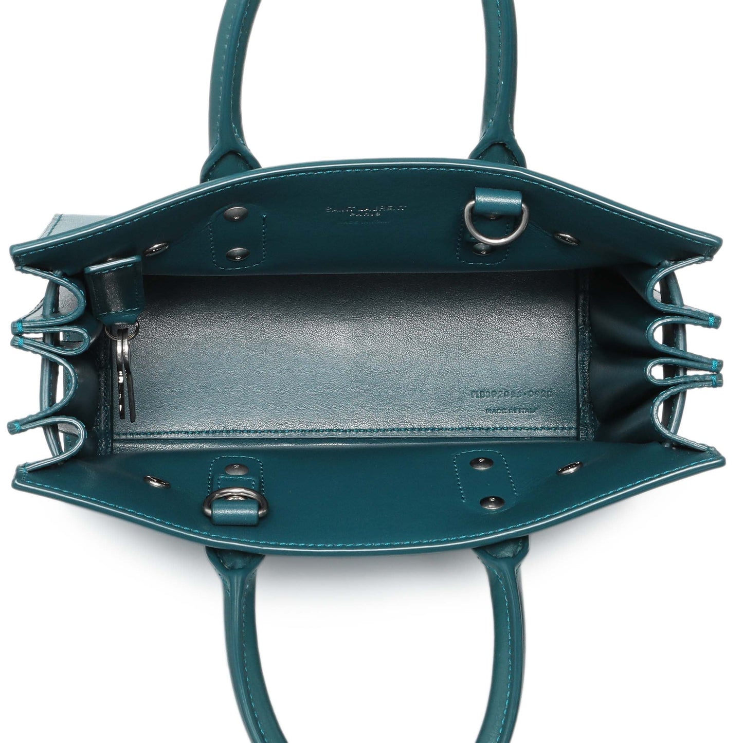 Exclusive Saint Laurent Teal Calfskin Nano Sac De Jour — Alternate View 8