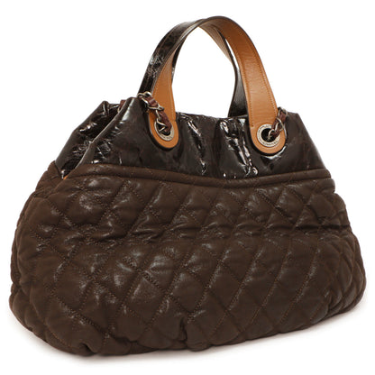 Exclusive Chanel Burgundy Quilted Iridescent Calfskin Small In The Mix Tote — Back View