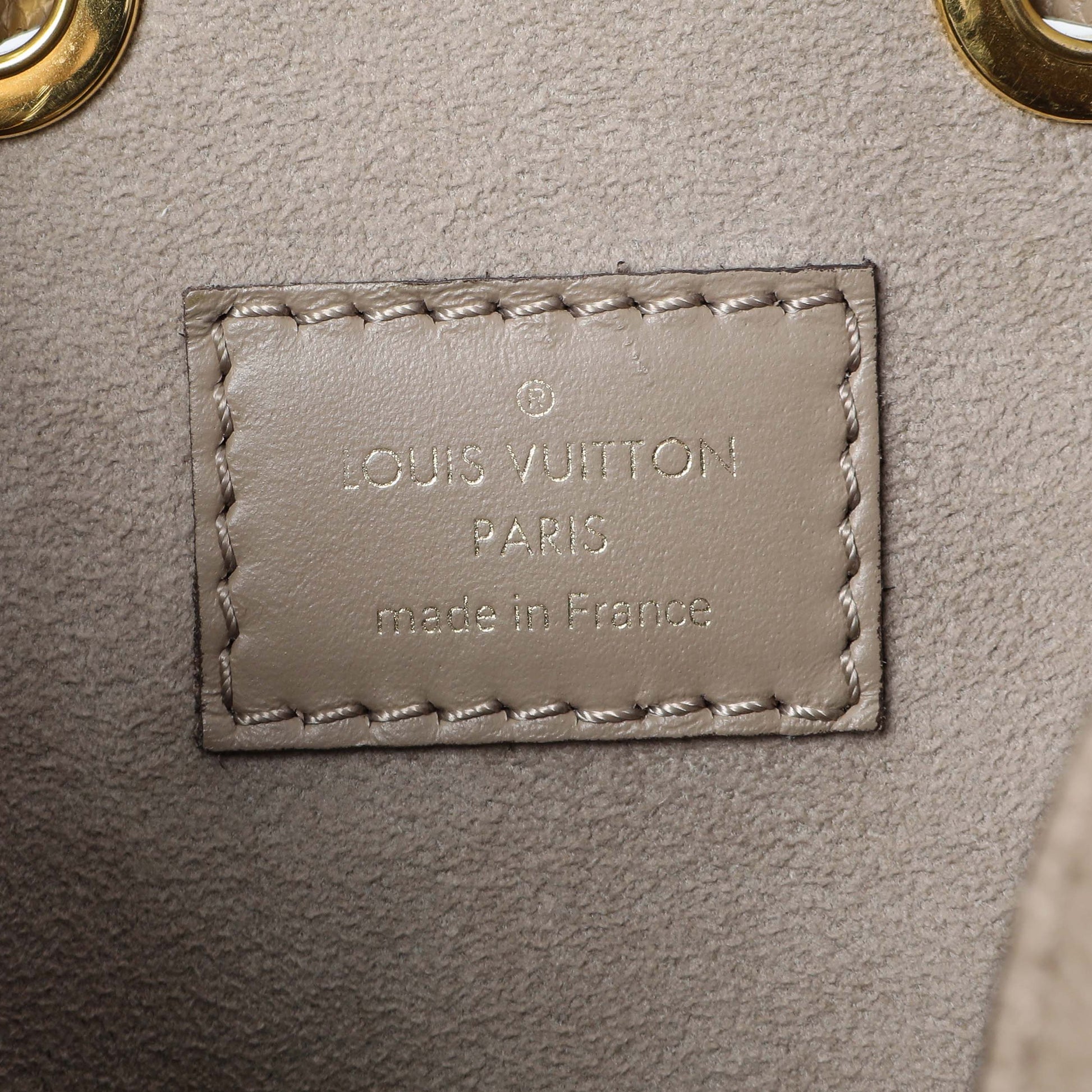 Exclusive Louis Vuitton Tourterelle Creme Empreinte Monogram Giant Neonoe MM — Alternate View 9