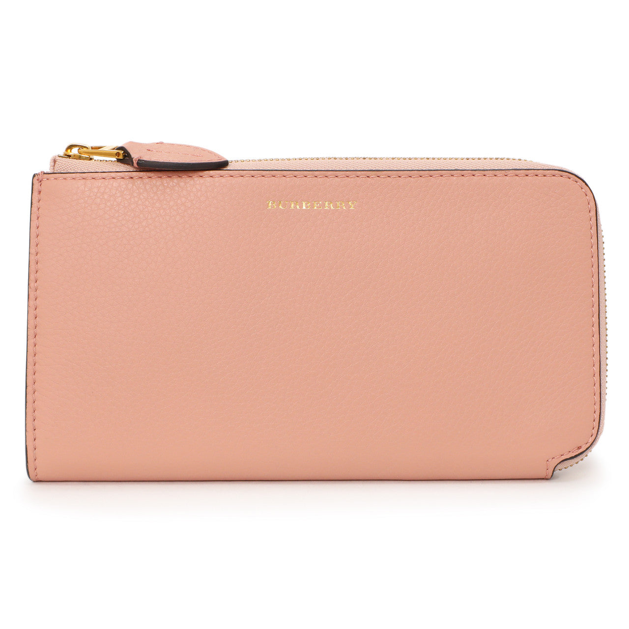 Exclusive Burberry Pink Calfskin Zip Wallet With Coin Pouch — Side View