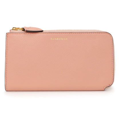 Exclusive Burberry Pink Calfskin Zip Wallet With Coin Pouch — Side View
