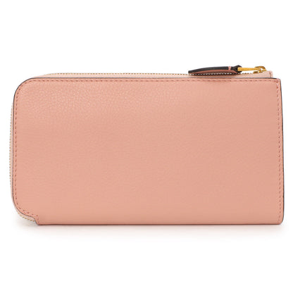 Exclusive Burberry Pink Calfskin Zip Wallet With Coin Pouch — Back View