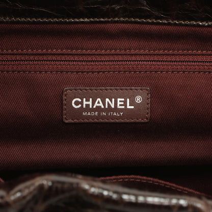 Exclusive Chanel Burgundy Quilted Iridescent Calfskin Small In The Mix Tote — Lifestyle View