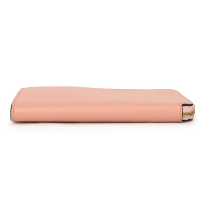 Exclusive Burberry Pink Calfskin Zip Wallet With Coin Pouch — Top View