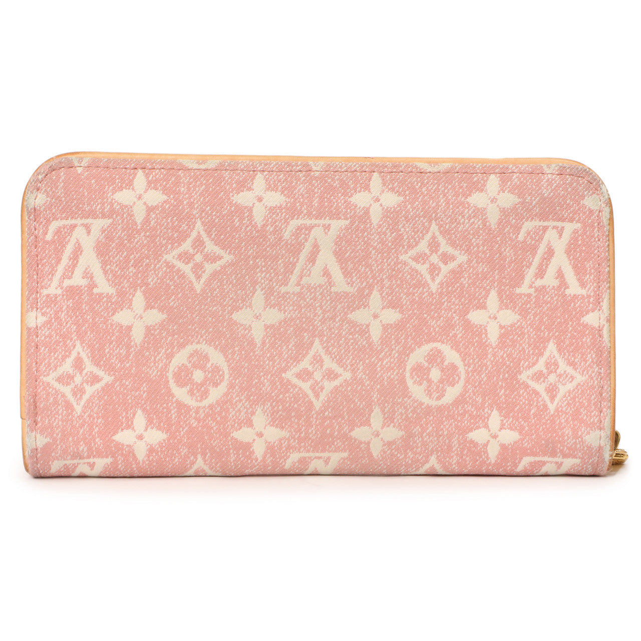Exclusive Louis Vuitton Pink Denim Monogram Jacquard Zippy Wallet — Side View