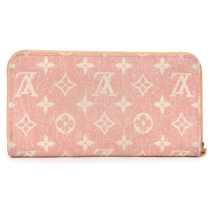 Exclusive Louis Vuitton Pink Denim Monogram Jacquard Zippy Wallet — Side View