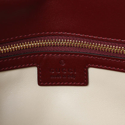 Exclusive Gucci Rosso Ancora Red Calfskin Matelasse Medium GG Marmont Shoulder Bag — Detail View