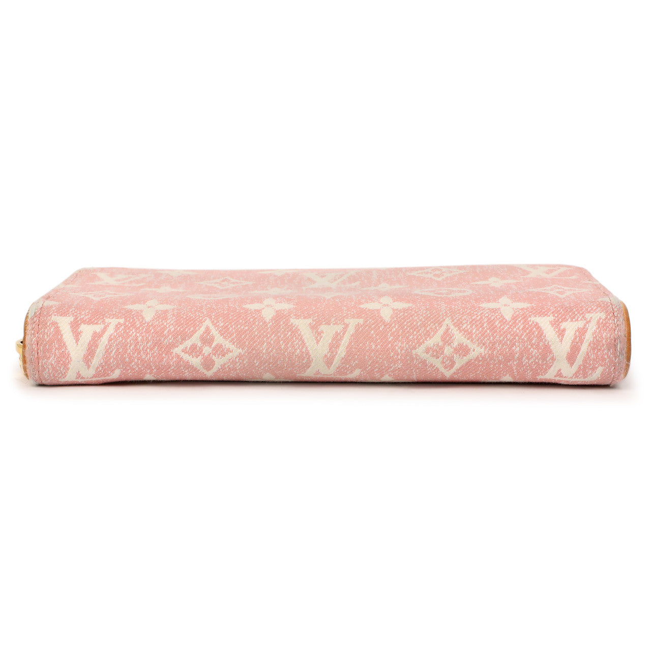 Exclusive Louis Vuitton Pink Denim Monogram Jacquard Zippy Wallet — Back View