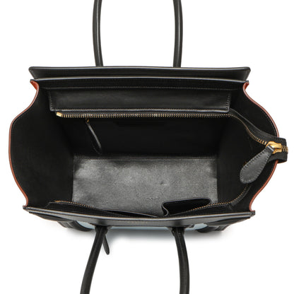 Exclusive Celine Tricolor Calfskin Micro Luggage Tote — Top View