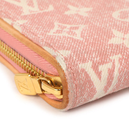 Exclusive Louis Vuitton Pink Denim Monogram Jacquard Zippy Wallet — Top View