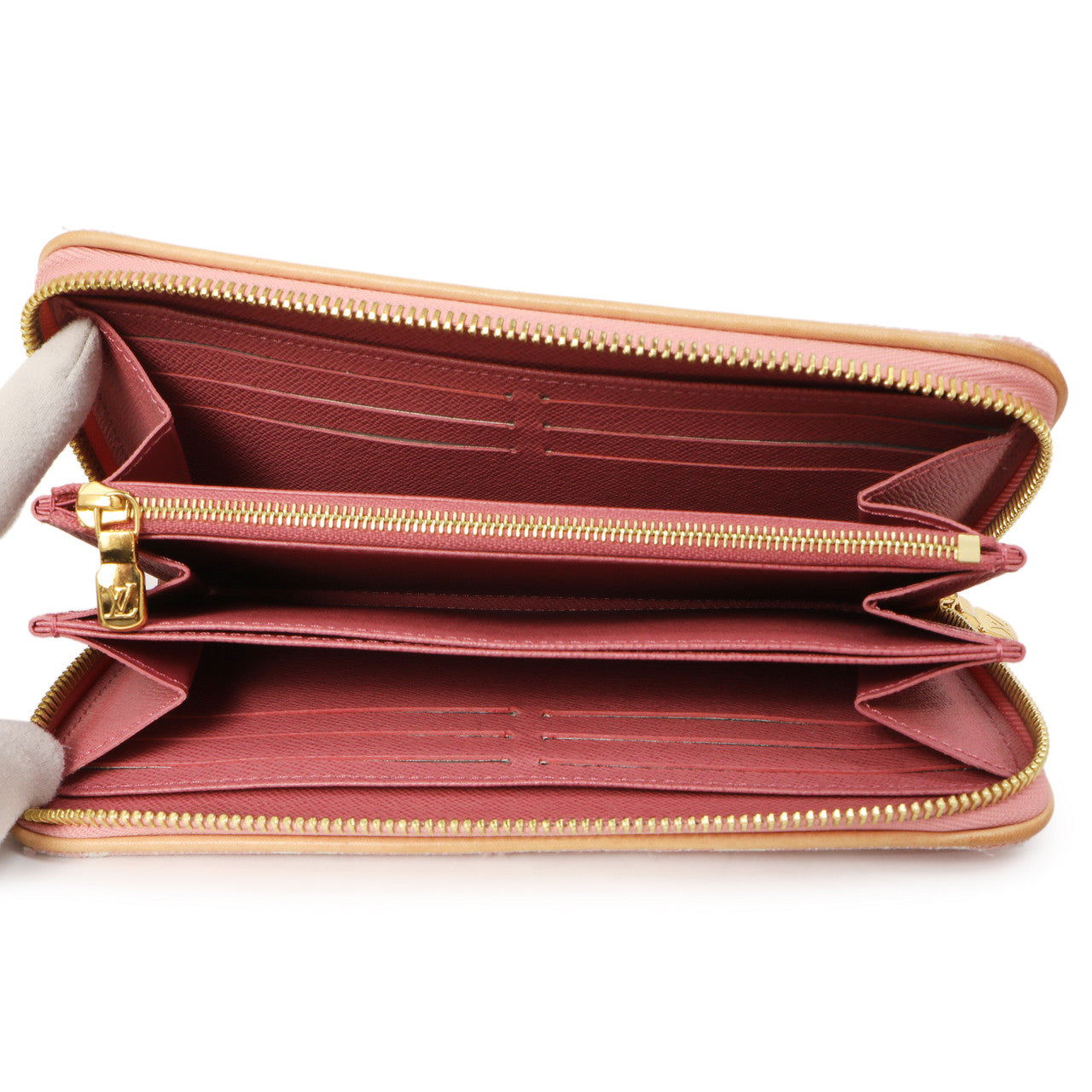 Exclusive Louis Vuitton Pink Denim Monogram Jacquard Zippy Wallet — Alternate View 8