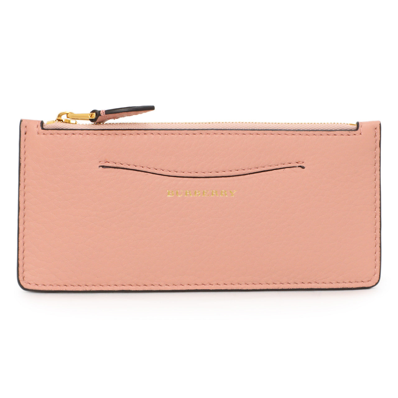 Exclusive Burberry Pink Calfskin Zip Wallet With Coin Pouch — Detail View