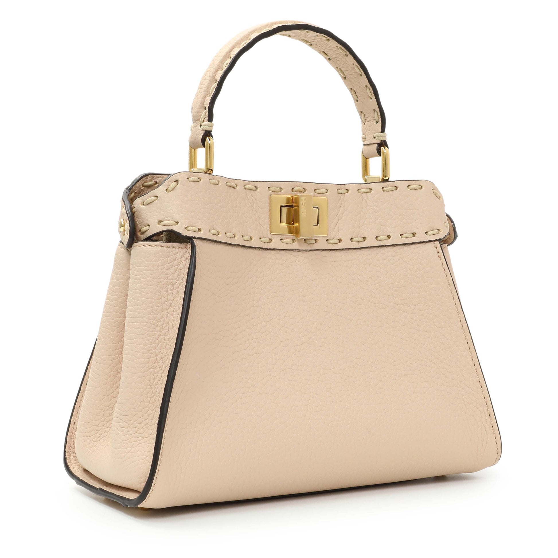 Exclusive Fendi Cuoio Romano Selleria Mini Peekaboo Iconic Satchel — Side View