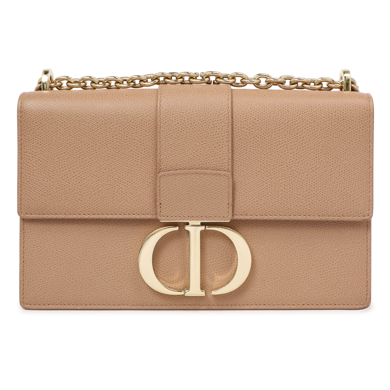 Exclusive Christian Dior Blush Grained Calfskin 30 Montaigne Chain Flap Bag — Side View