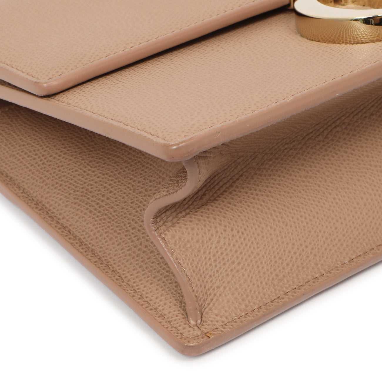 Exclusive Christian Dior Blush Grained Calfskin 30 Montaigne Chain Flap Bag — Detail View