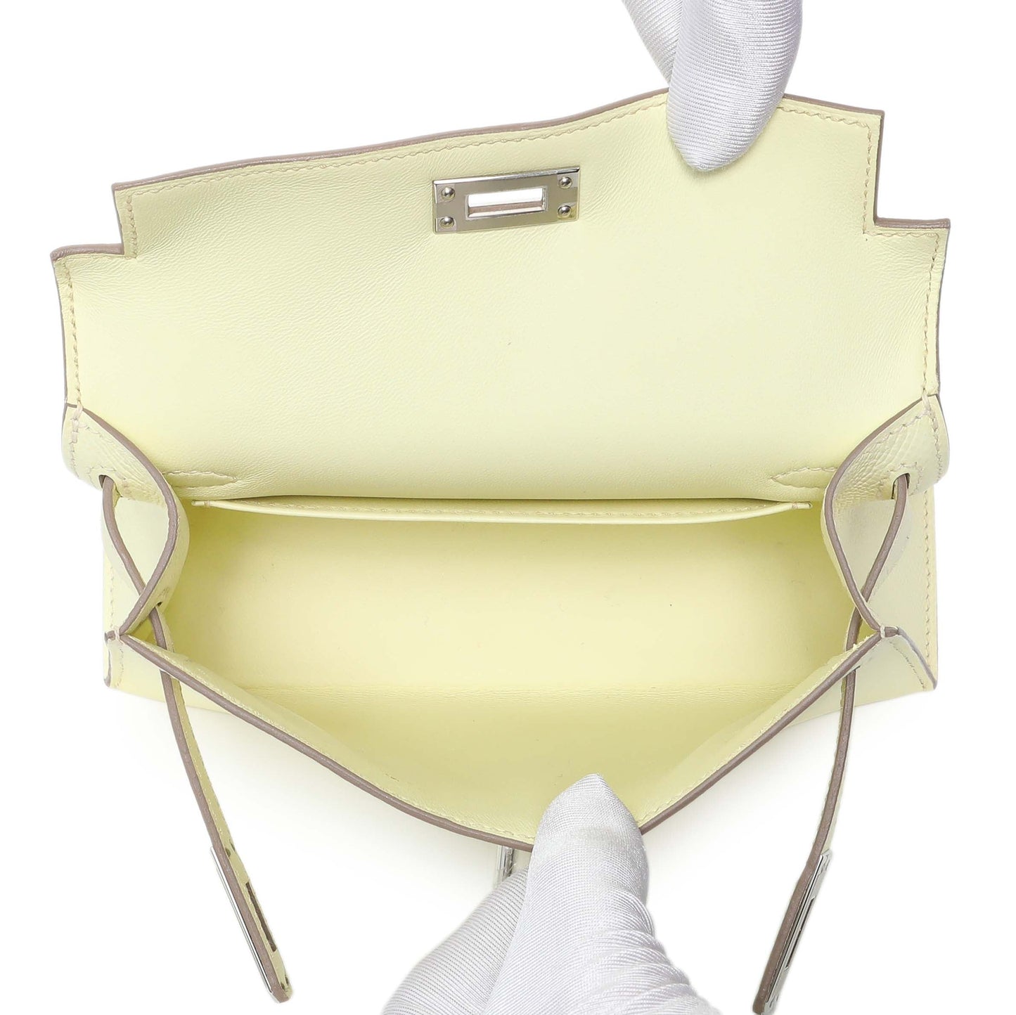Exclusive Hermes Jaune Milton Epsom Mini Kelly Sellier 20 — Top View