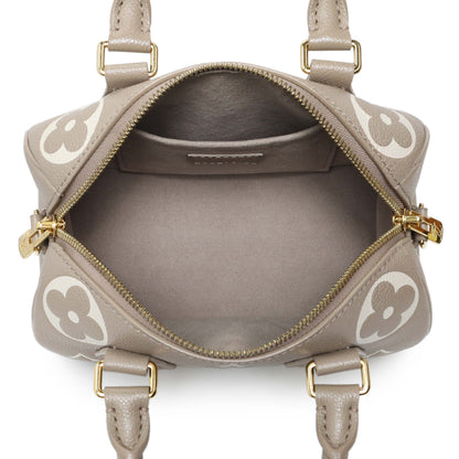 Exclusive Louis Vuitton Tourterelle Creme Empreinte Monogram Giant Speedy 20 Bandouliere — Alternate View 8