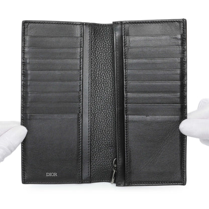 Exclusive Christian Dior Black Calfskin Icon Vertical Wallet — Top View