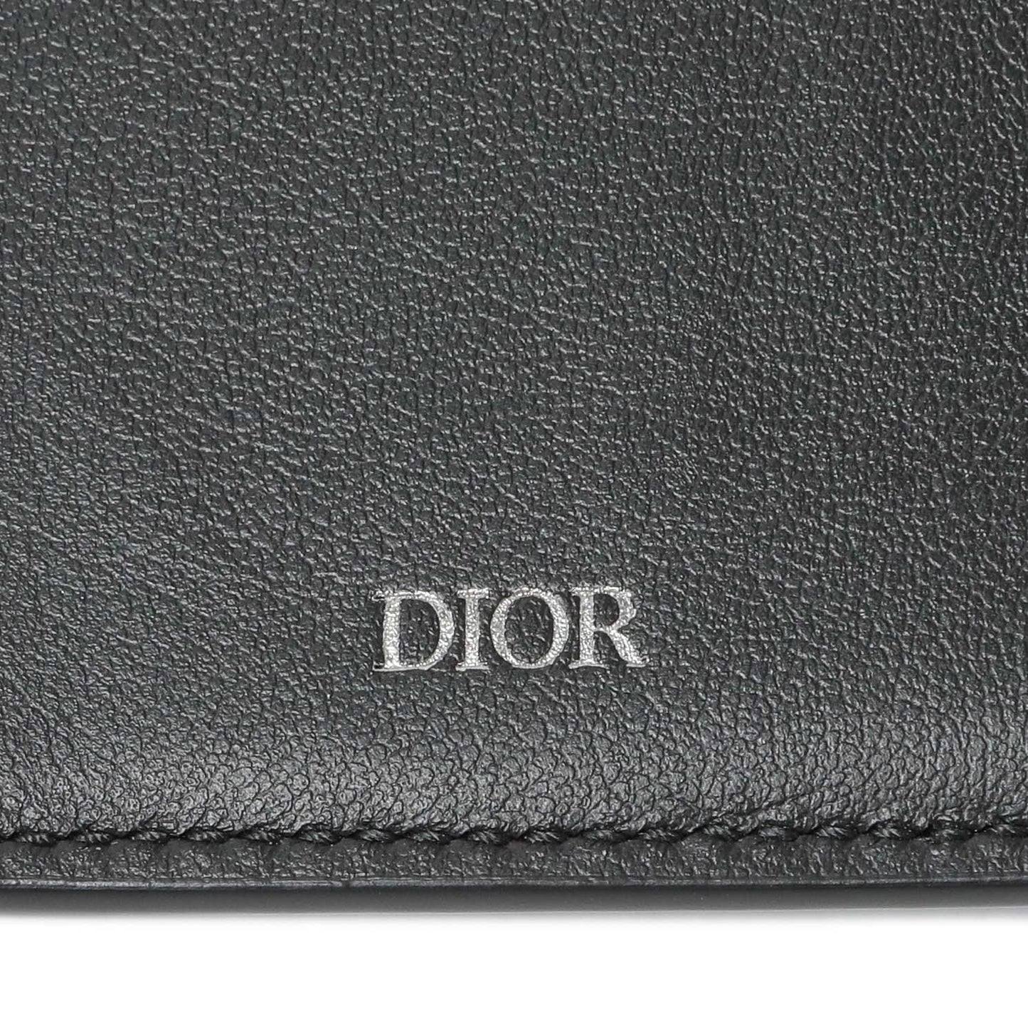Exclusive Christian Dior Black Calfskin Icon Vertical Wallet — Detail View