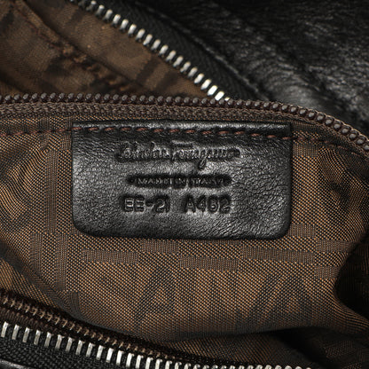 Exclusive Salvatore Ferragamo Black Calfskin Gancini Bag — Lifestyle View