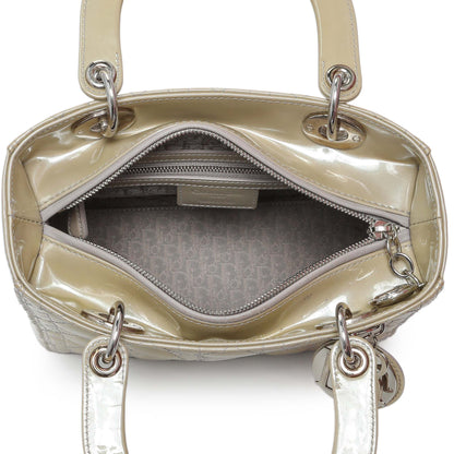 Exclusive Christian Dior Metallic Grey Patent Cannage Medium Lady Dior — Alternate View 8