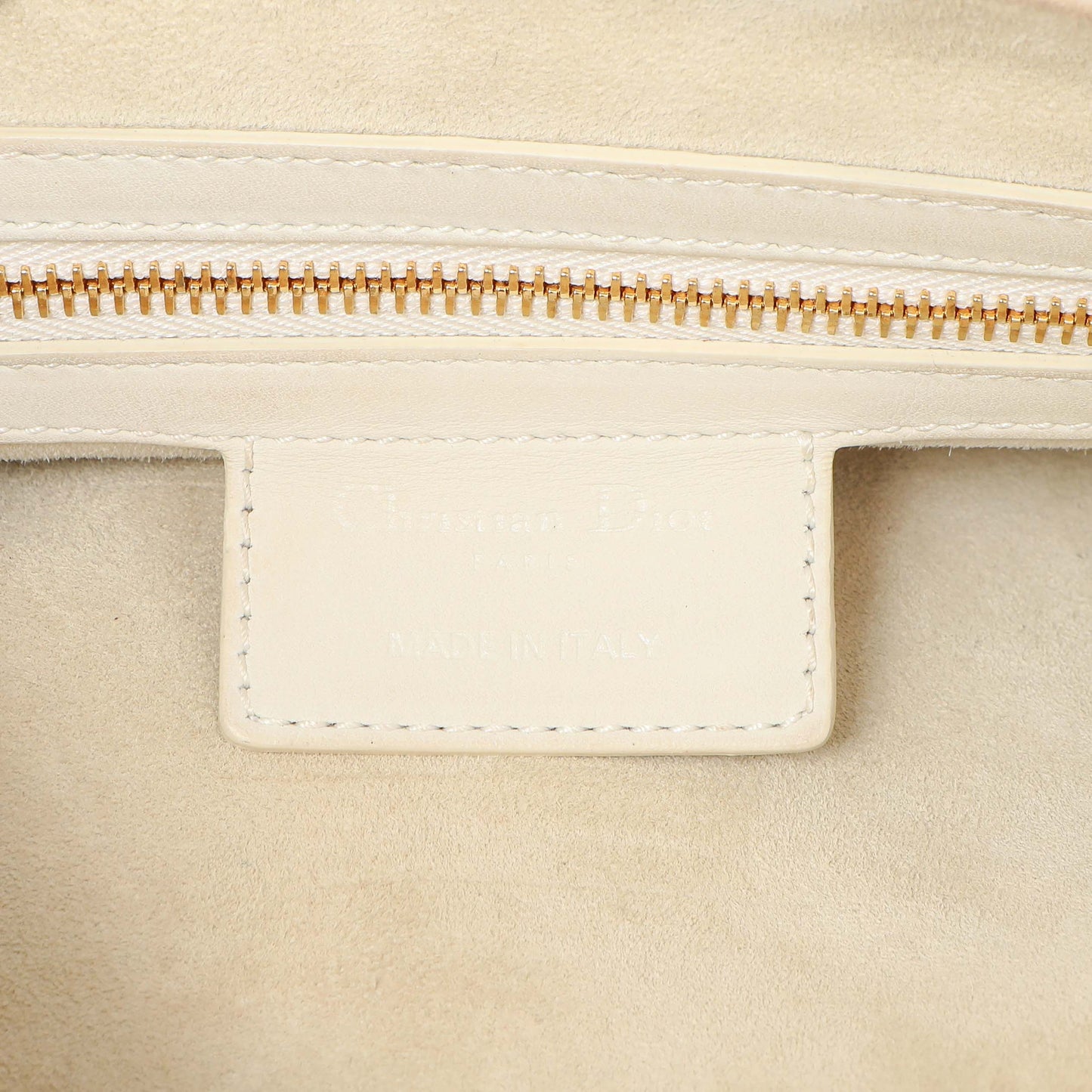 Exclusive Christian Dior White Ultra Matte Calfskin Saddle Bag — Detail View