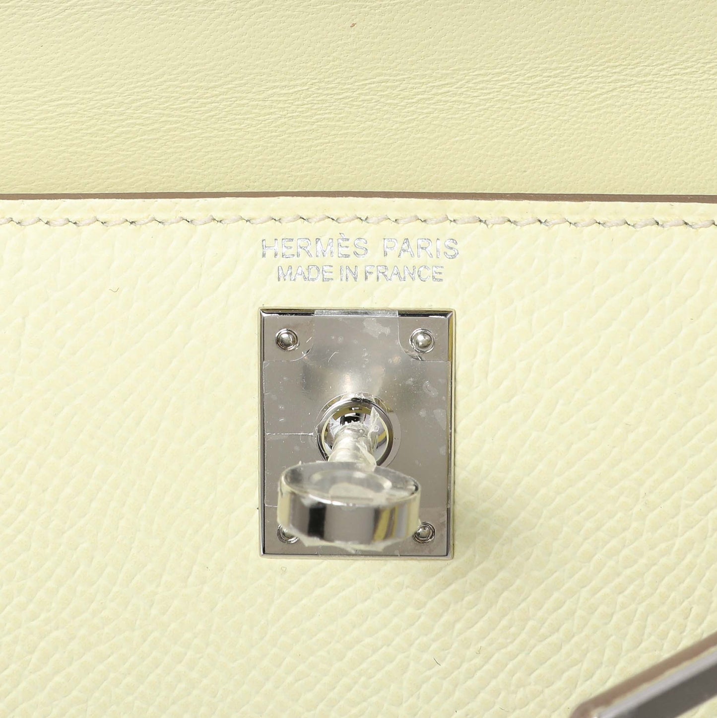 Exclusive Hermes Jaune Milton Epsom Mini Kelly Sellier 20 — Detail View