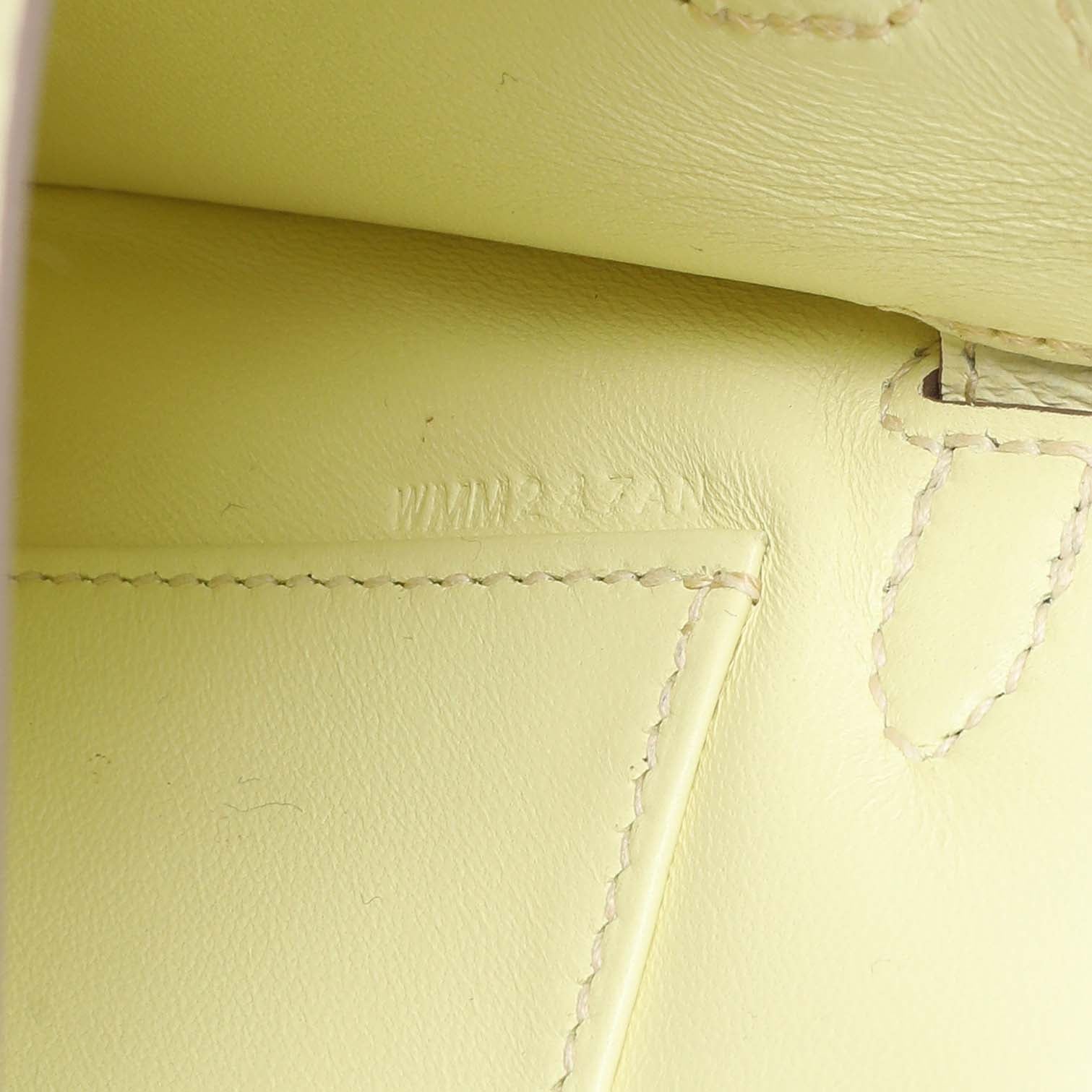 Exclusive Hermes Jaune Milton Epsom Mini Kelly Sellier 20 — Lifestyle View