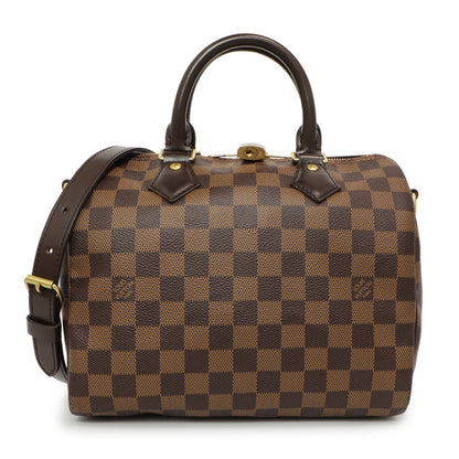 Exclusive Louis Vuitton Damier Ebene Speedy Bandouliere 25 — Front View