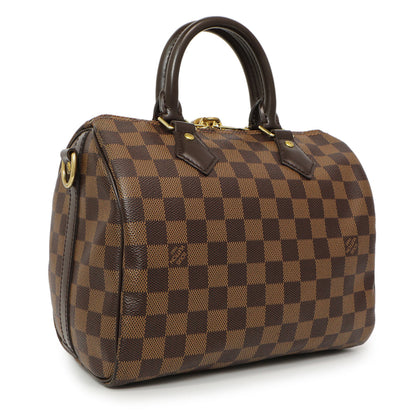Exclusive Louis Vuitton Damier Ebene Speedy Bandouliere 25 — Side View