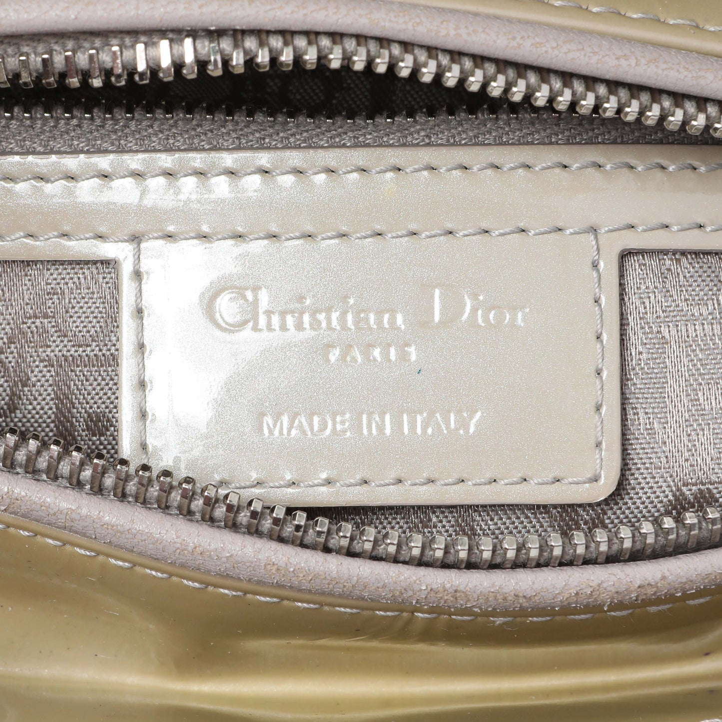 Exclusive Christian Dior Metallic Grey Patent Cannage Medium Lady Dior — Alternate View 9