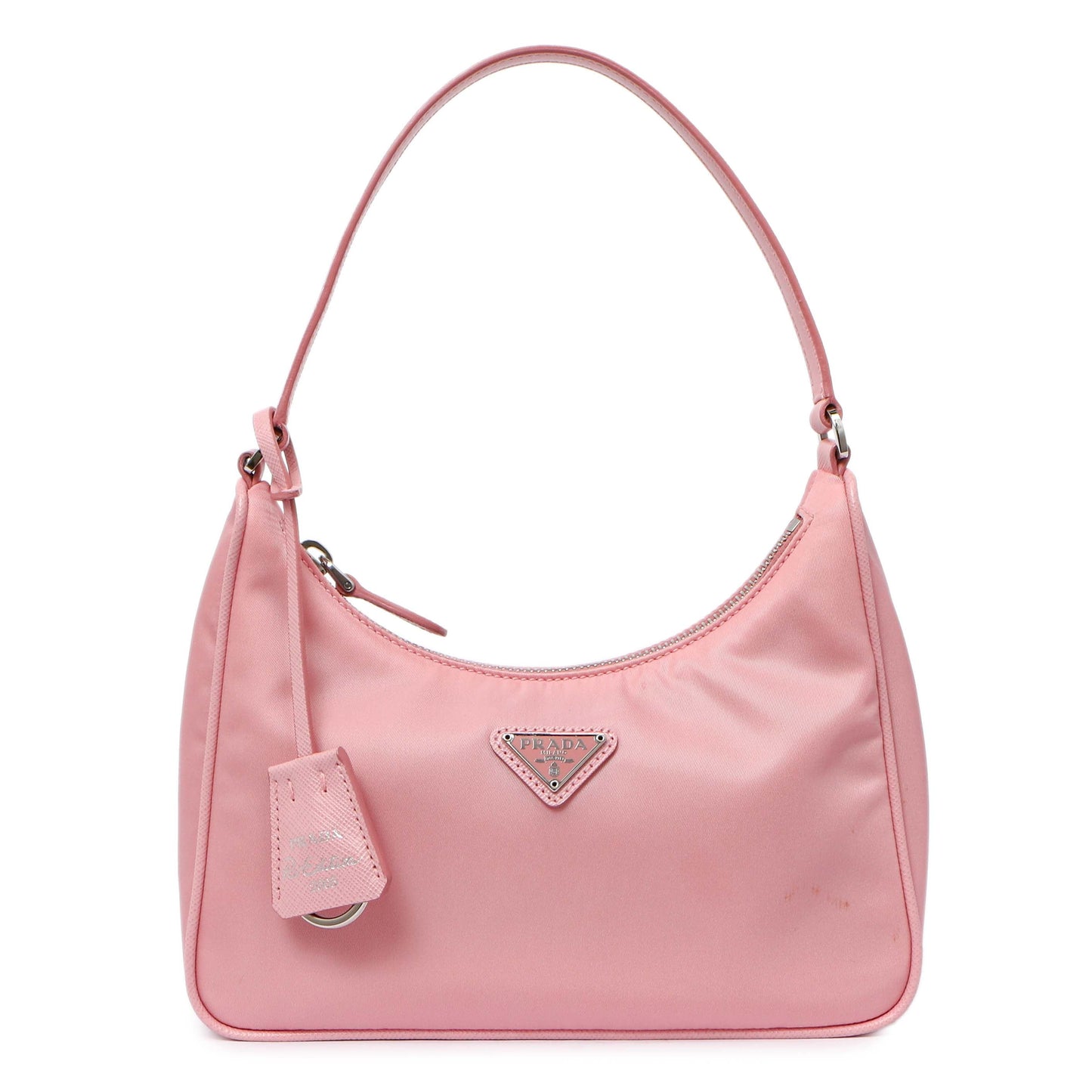Exclusive Prada Rosa Tessuto Nylon Saffiano Mini Re-Edition 2005 Bag — Front View