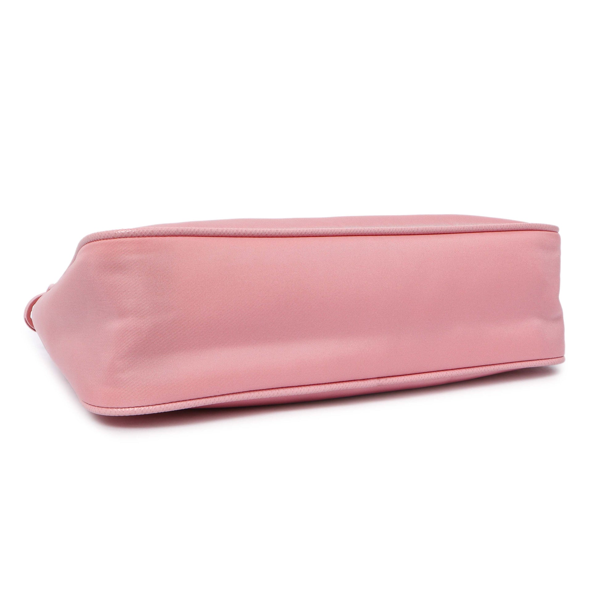 Exclusive Prada Rosa Tessuto Nylon Saffiano Mini Re-Edition 2005 Bag — Back View