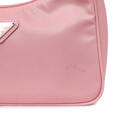 Exclusive Prada Rosa Tessuto Nylon Saffiano Mini Re-Edition 2005 Bag — Lifestyle View
