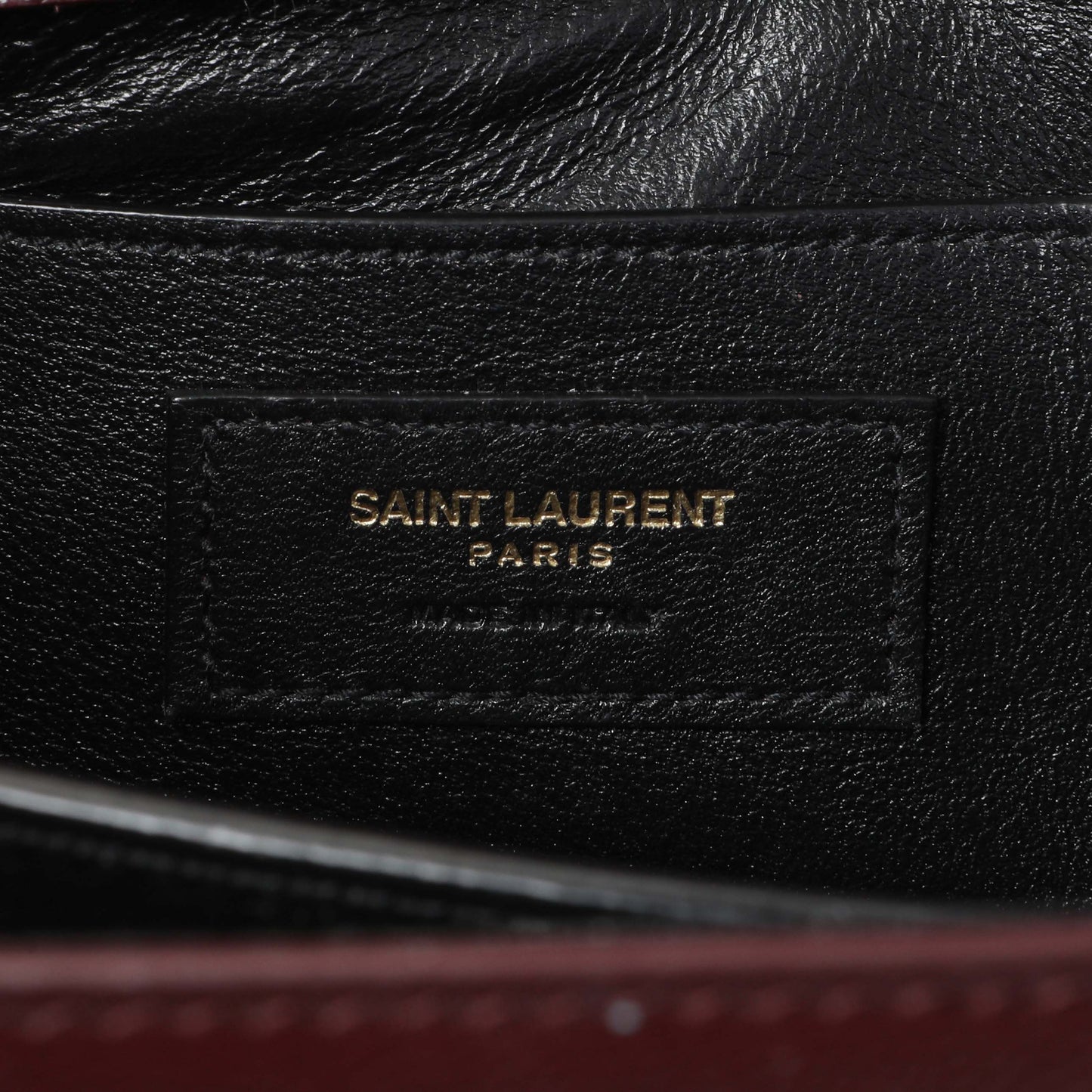 Exclusive Saint Laurent Burgundy Grain de Poudre Medium Classic Monogram Cassandra Top Handle — Alternate View 9