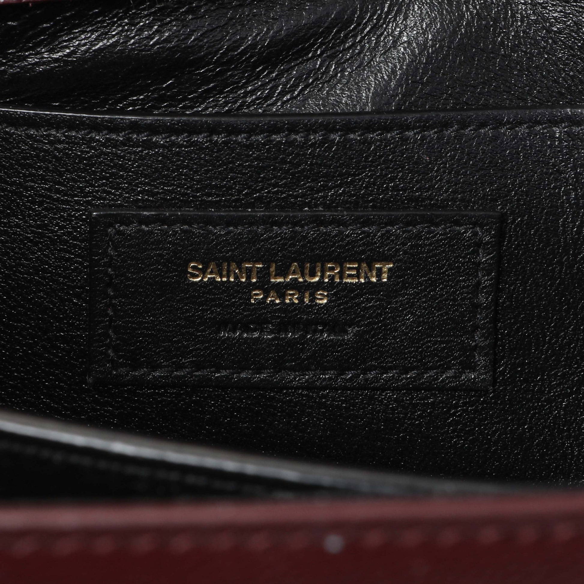 Exclusive Saint Laurent Burgundy Grain de Poudre Medium Classic Monogram Cassandra Top Handle — Alternate View 9