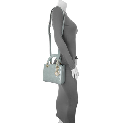 Exclusive Christian Dior Grey Patent Cannage Small Lady Dior — Alternate View 7