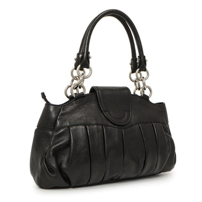 Exclusive Salvatore Ferragamo Black Calfskin Gancini Bag — Side View