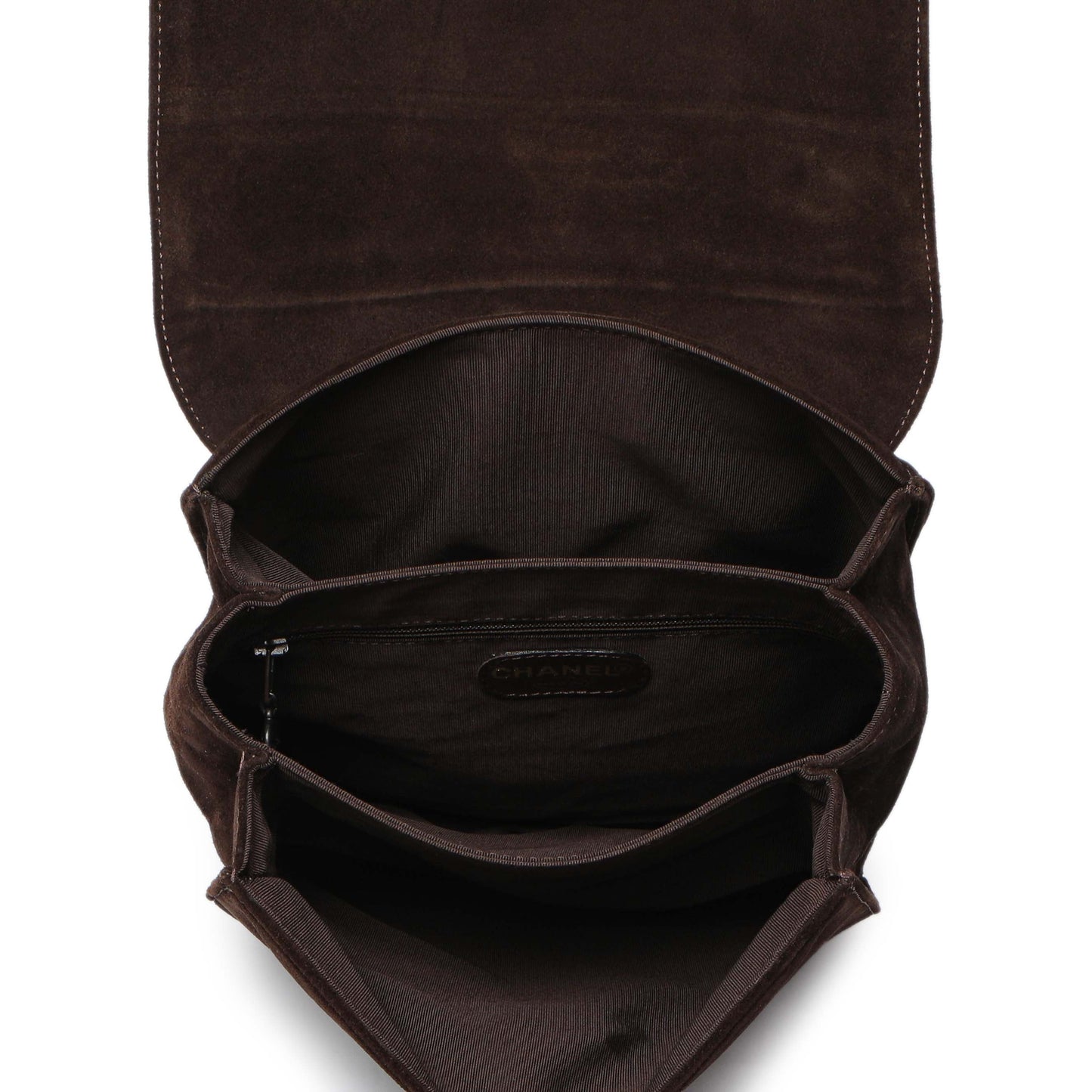 Exclusive Chanel Brown Suede CC Backpack — Alternate View 8