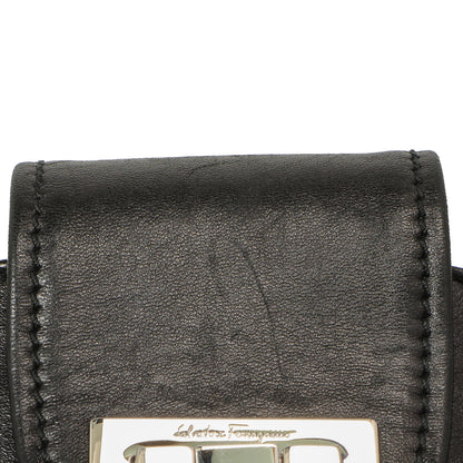 Exclusive Salvatore Ferragamo Black Calfskin Gancini Bag — Alternate View 13