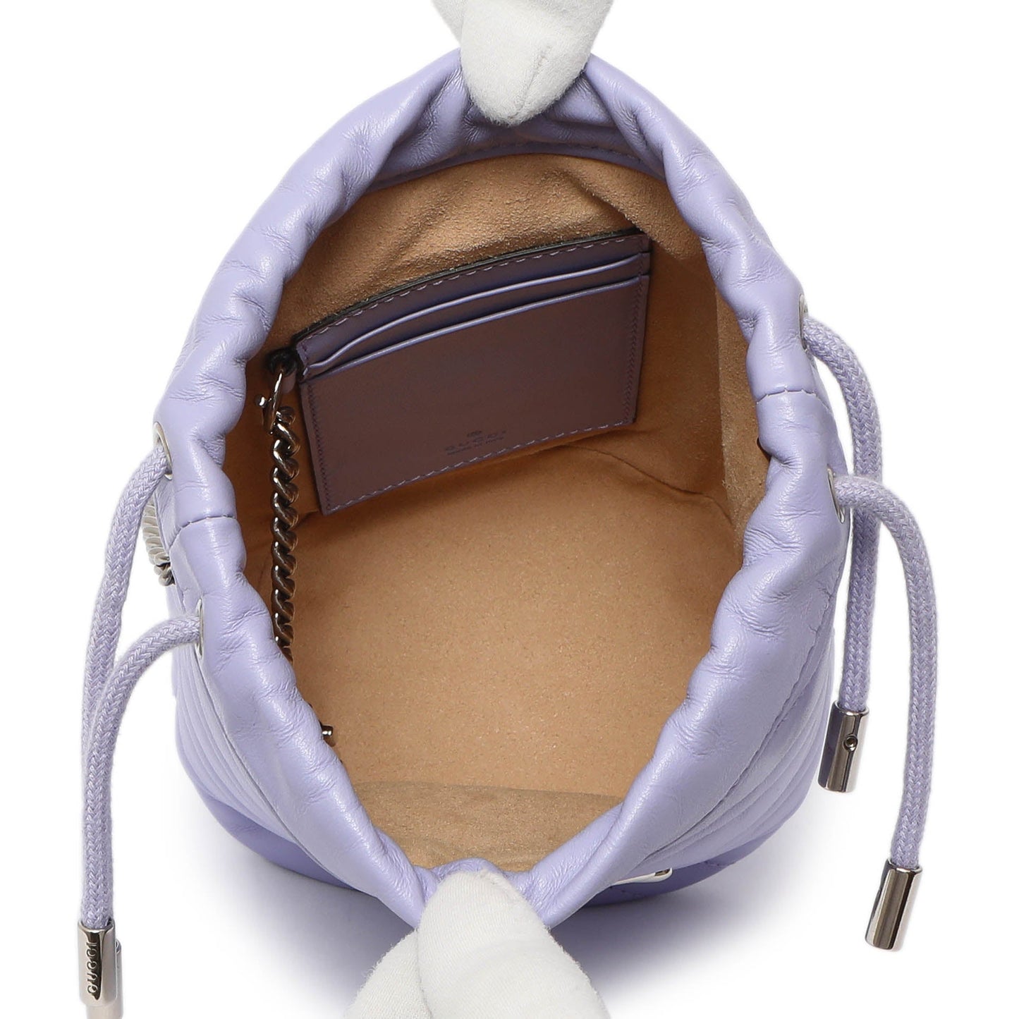 Exclusive Gucci Lapis Calfskin Matelasse Mini GG Marmont Bucket — Detail View