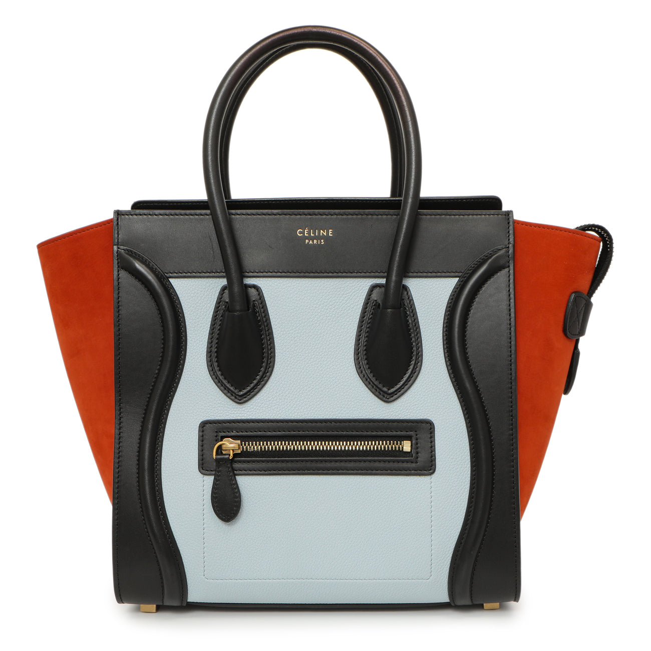 Exclusive Celine Tricolor Calfskin Micro Luggage Tote — Front View