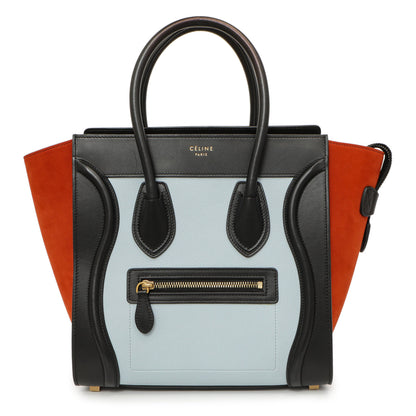 Exclusive Celine Tricolor Calfskin Micro Luggage Tote — Front View