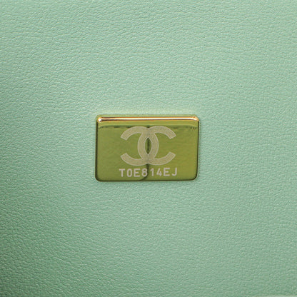 Exclusive Chanel Green Quilted Caviar Small Classic Double Flap — Alternate View 7